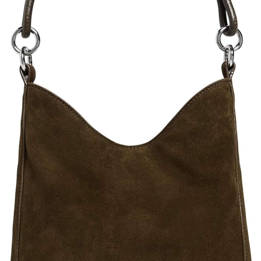 Elegant Staud Brown Suede Shoulder Bag